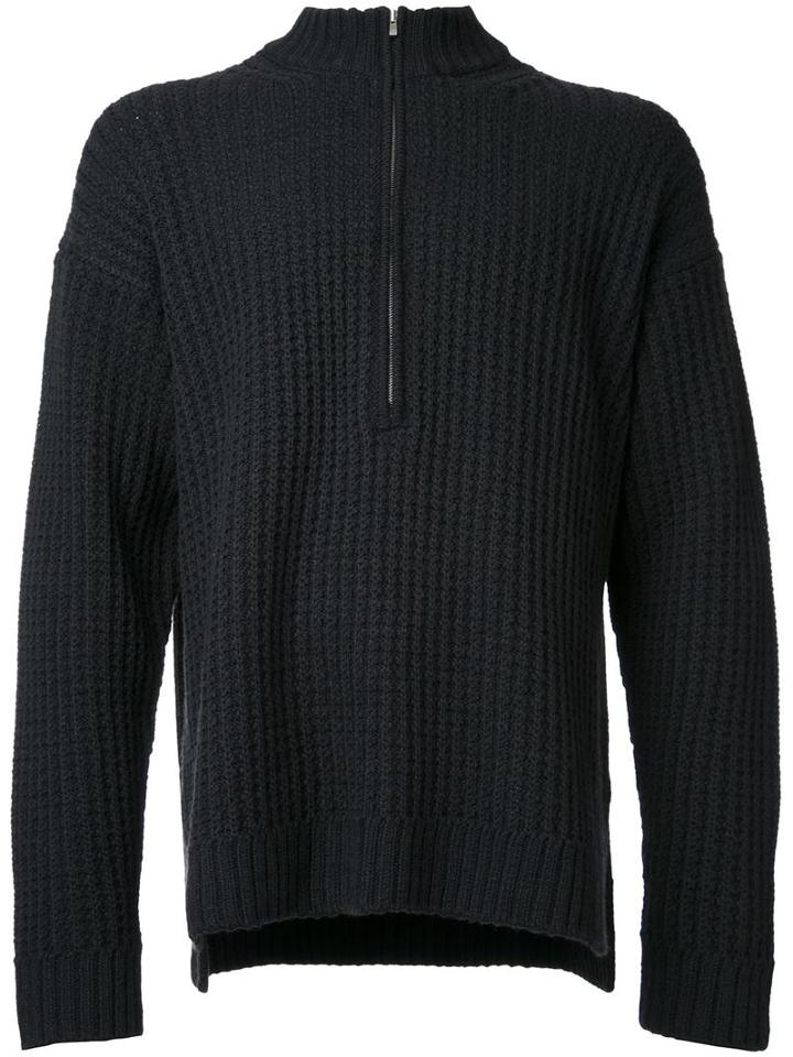 Monkey Time Cable Knit Jumper, Men's, Size: Large, Black, Wool