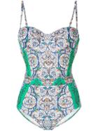 Tory Burch Colour-blocked Underwire Swimsuit - White