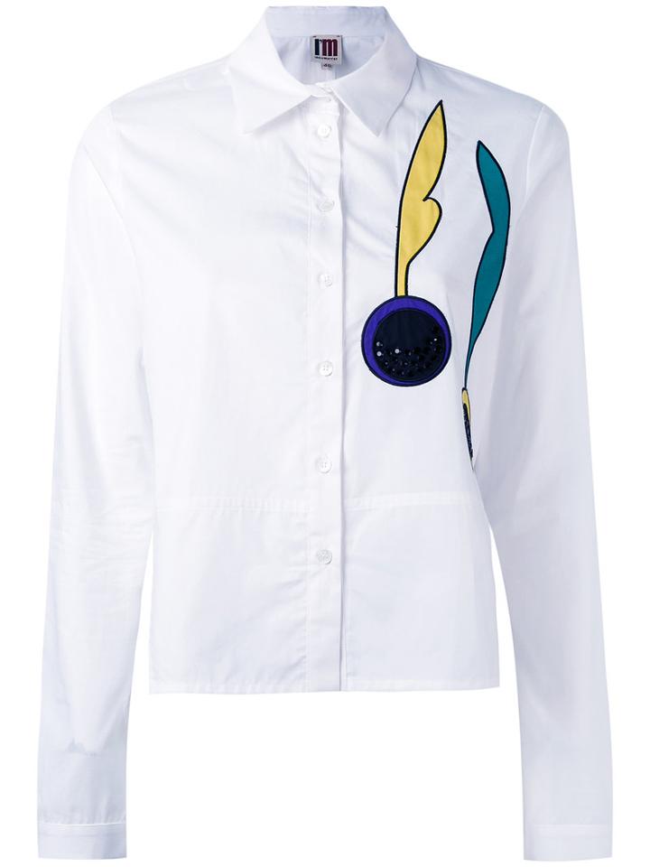 Embroidered Patch Shirt - Women - Cotton/polyester - 40, White, Cotton/polyester, I'm Isola Marras