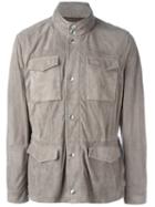Brunello Cucinelli Perforated Leather Jacket, Men's, Size: Xl, Grey, Leather/nylon/cupro