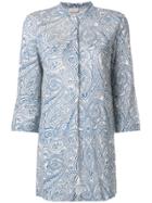 Le Tricot Perugia Paisley-print Fitted Shirt - Blue