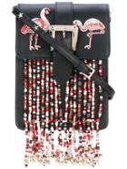 Red Valentino - Beaded Details Crossbody Bag - Women - Calf Leather/pvc - One Size, Black, Calf Leather/pvc