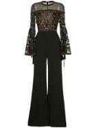 Elie Saab Bell Sleeves Embellished Jumpsuit - Black