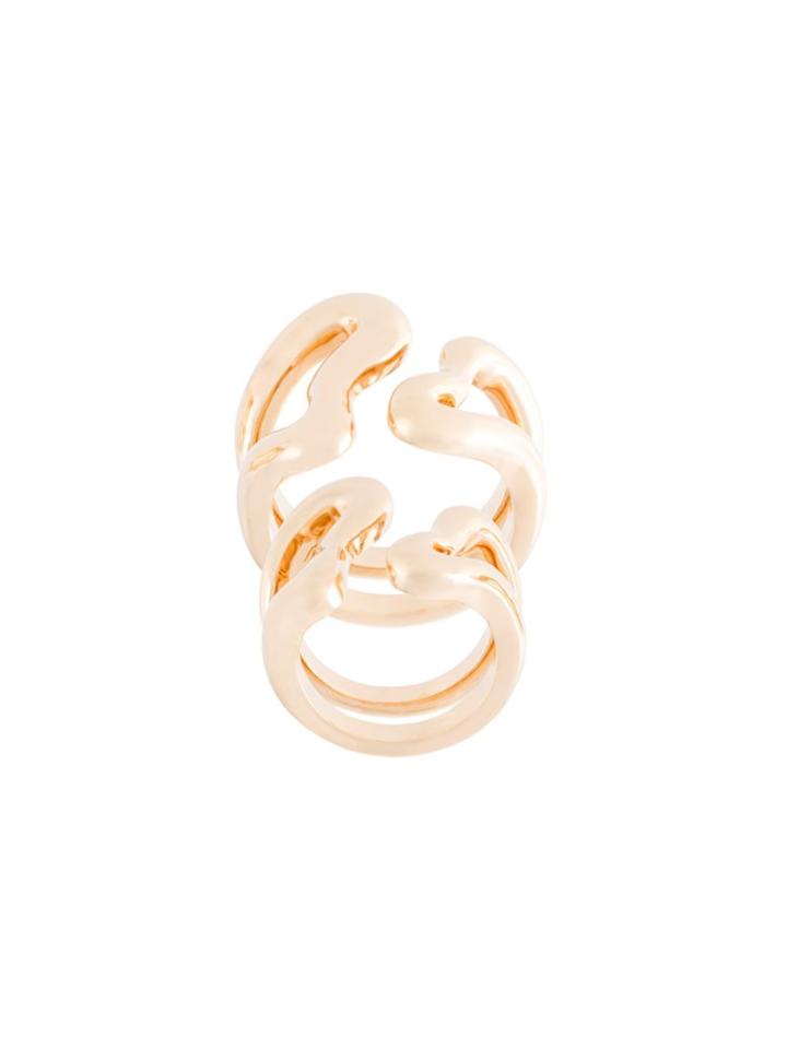 Eshvi 'lava' Ring Set - Metallic
