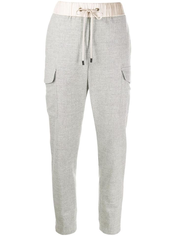 Peserico Drawstring Cropped Trousers - Grey