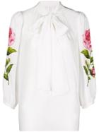 Dolce & Gabbana Floral Printed Shirt - White