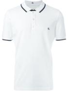 Fay Logo Polo Shirt, Men's, Size: Medium, White, Cotton/spandex/elastane