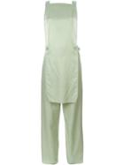 Mm6 Maison Margiela Detachable Apron Jumpsuit, Women's, Size: 38, Green, Cotton/cupro/viscose
