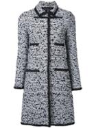 Giambattista Valli Tweed Long Coat, Women's, Size: 38, Black, Silk/polyamide/polyester/viscose