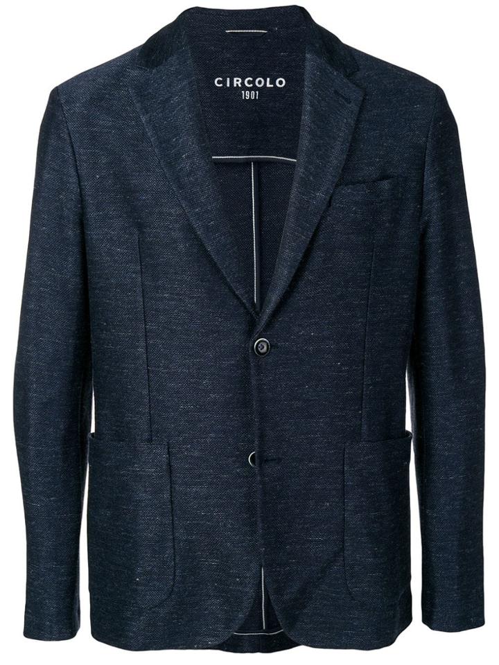 Circolo 1901 Fitted Knit Blazer - Blue