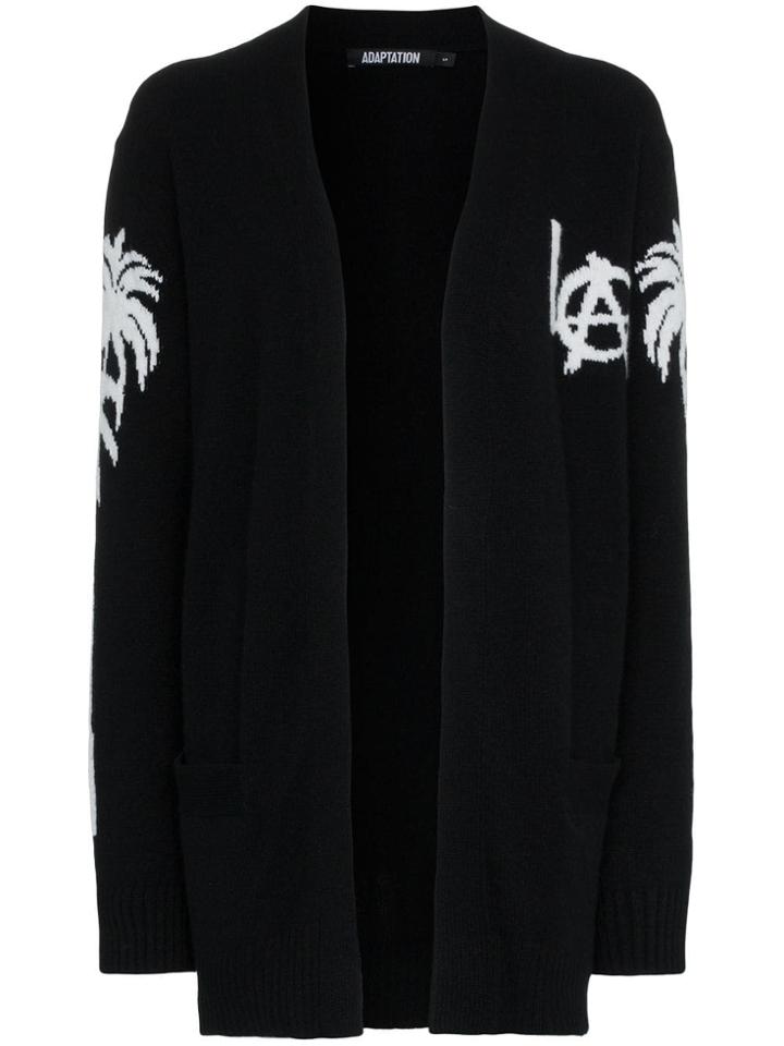 Adaptation Palm Print Cashmere Cardigan - Black
