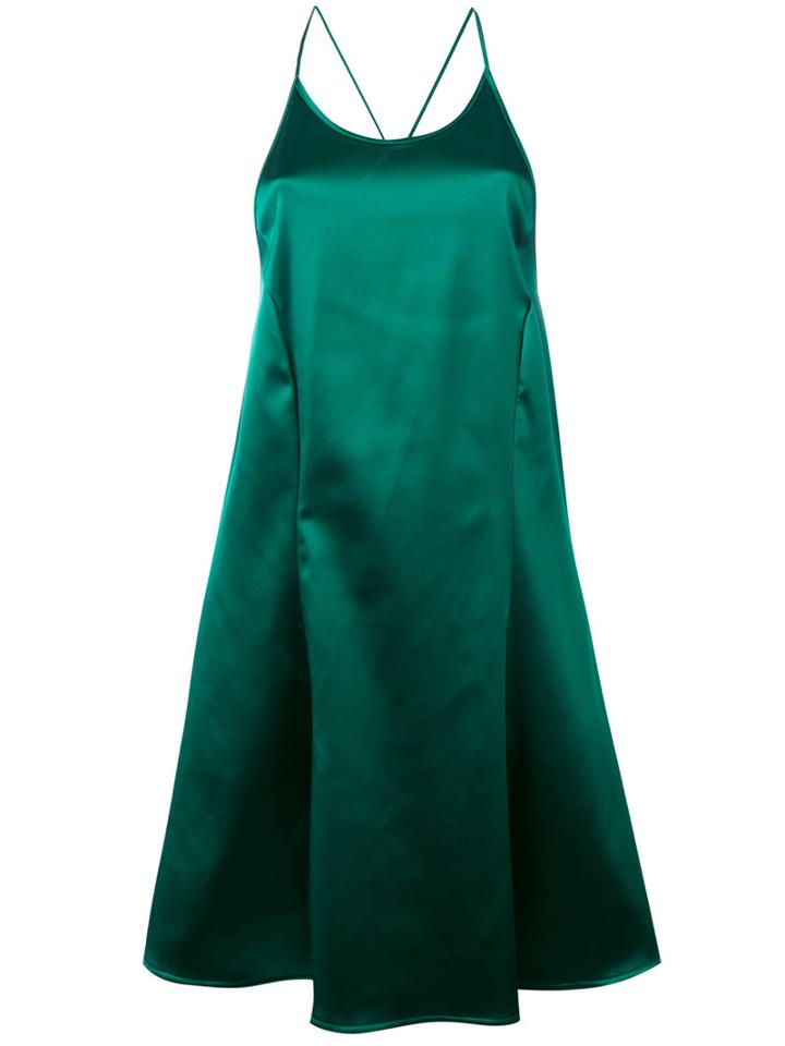 Attico - Metallic Shift Dress - Women - Polyamide/acetate - Ii, Green, Polyamide/acetate