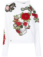 Philipp Plein Floral Skull Sweatshirt - White