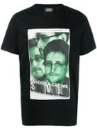 Andrea Crews Snowden Print Crew Neck T-shirt - Black
