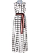 Novis Sleeveless Checked Shirt Dress, Women's, Size: 4, White, Cotton/linen/flax