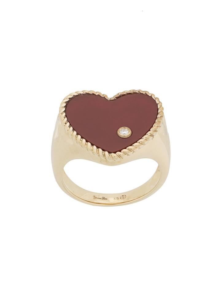 Yvonne Léon 9kt Gold And Diamond Heart Ring