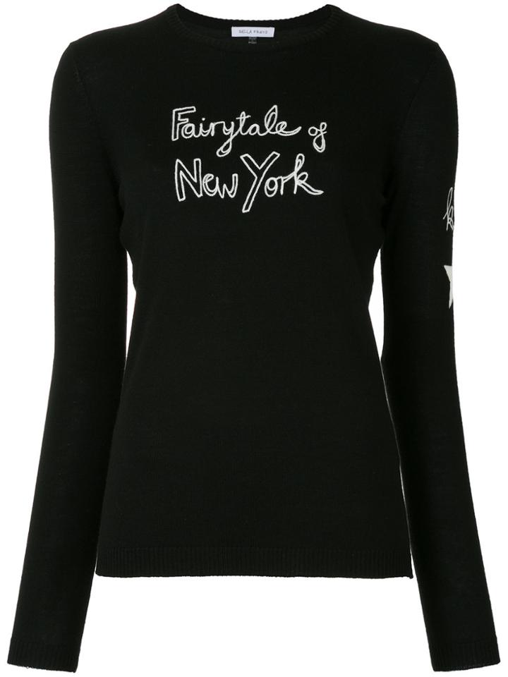 Bella Freud Embroidered Crew-neck Jumper - Black