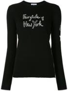 Bella Freud Embroidered Crew-neck Jumper - Black