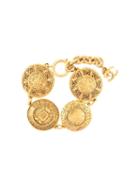 Chanel Pre-owned Cc Logos Medallion Chain Bracelet - Gold