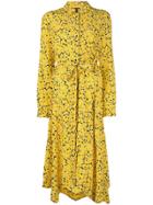 Cédric Charlier Floral Belted Shirt Dress - Yellow