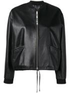 Essentiel Antwerp Leather Bomber Jacket - Black