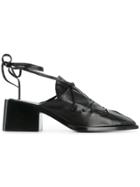 Jil Sander Lace-up Square Toe Mules - Black