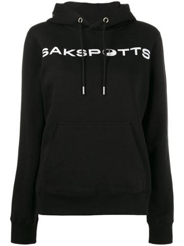 Saks Potts Contrast Logo Hoodie - Black