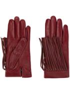 Gala Fringed Gloves - Red