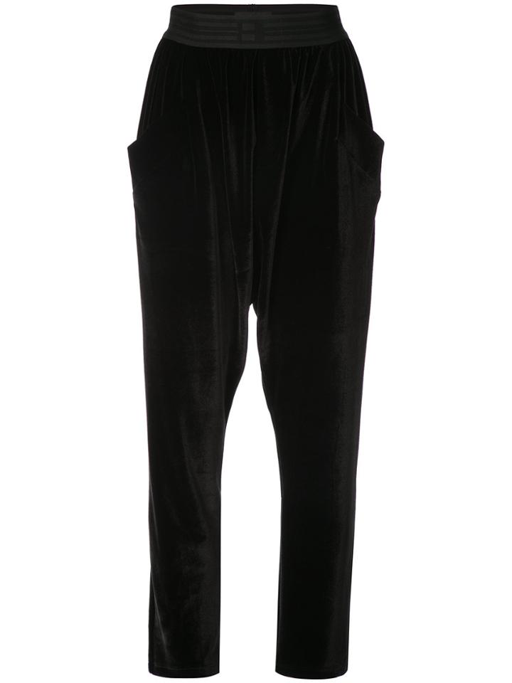 Baja East Drop Crotch Cropped Trousers - Black