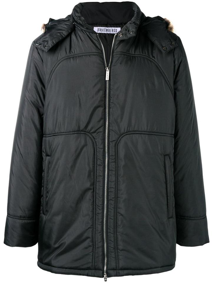 Bikkembergs Fox Fur Trimmed Hood Parka - Black