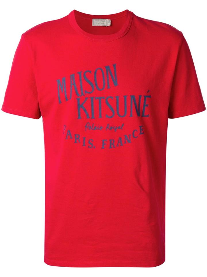 Maison Kitsuné Logo Print T-shirt - Red