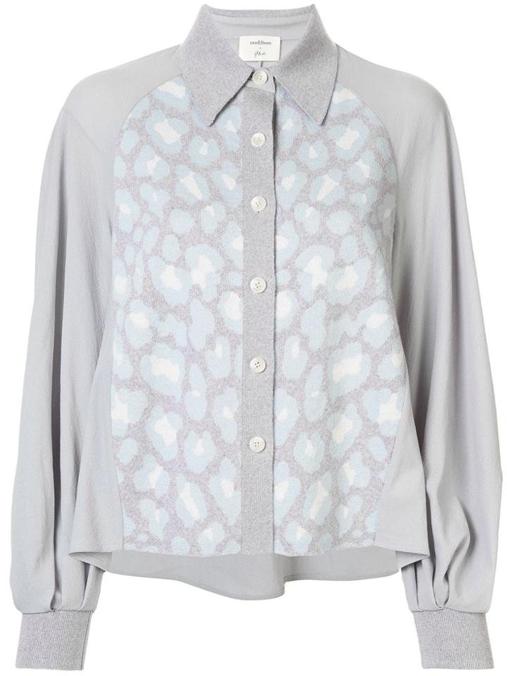 Onefifteen Contrast Knitted Blouse - Blue