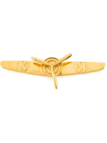 Krizia Vintage Propeller Brooch - Metallic