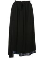 Y's Asymmetric Draped Skirt - Black
