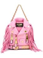 Moschino Biker Backpack, Pink/purple, Polyester/metal Other