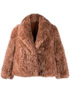 Liska Oversized Fur Jacket - Neutrals