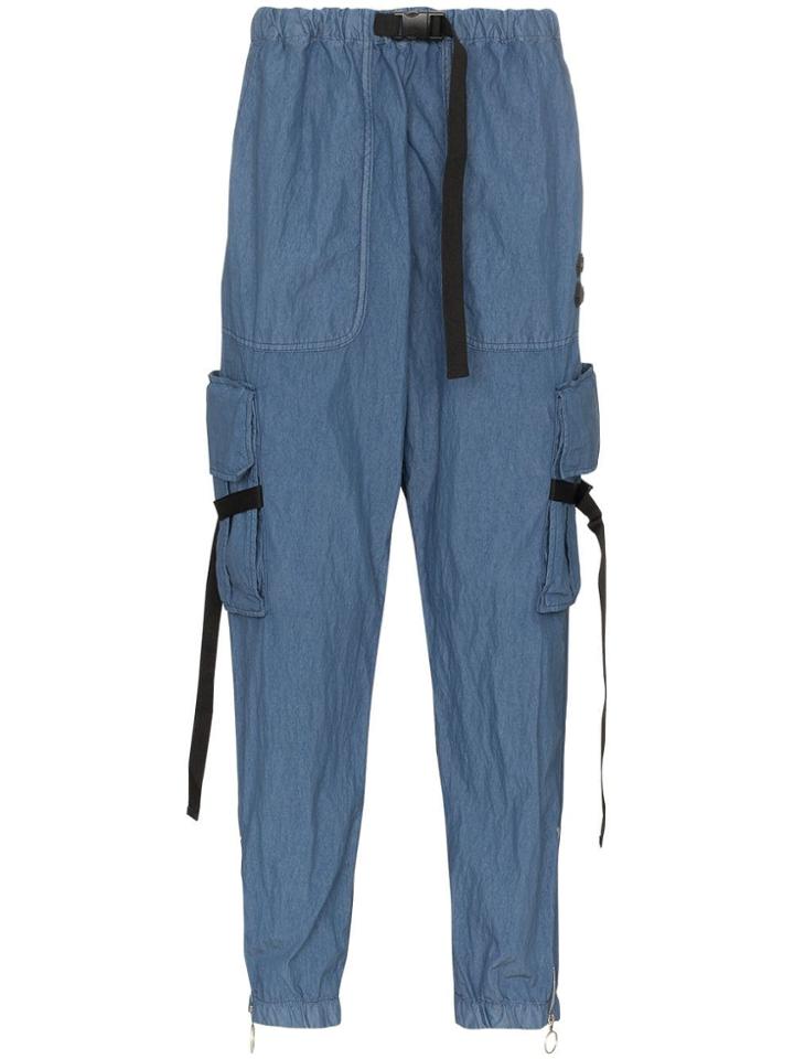 Off-white Cargo Denim Trousers - Blue