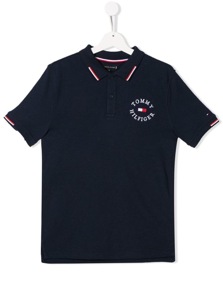 Tommy Hilfiger Junior Teen Logo Embroidered Polo Shirt - Blue