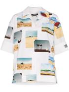 Calvin Klein 205w39nyc Photo Print Button-down Cotton Shirt - White