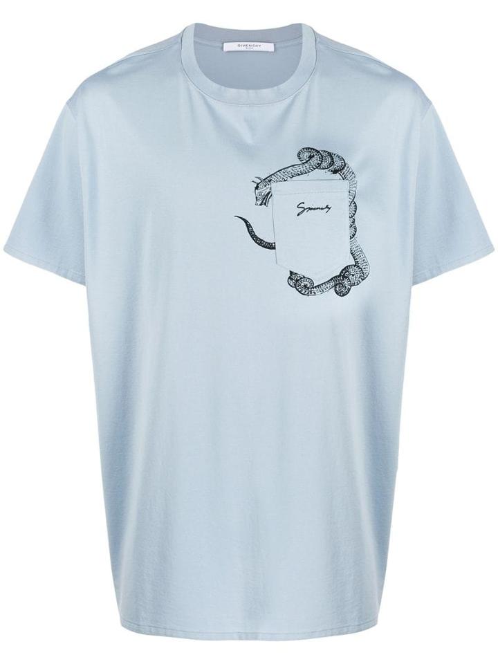 Givenchy Logo Pocket T-shirt - Blue