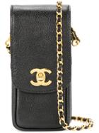 Chanel Vintage Logo Shoulder Phone Case - Black