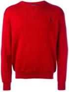 Polo Ralph Lauren Embroidered Logo Sweatshirt, Men's, Size: Small, Red, Cotton