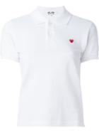 Comme Des Garçons Play Mini Heart Polo Shirt, Women's, Size: Small, White, Cotton