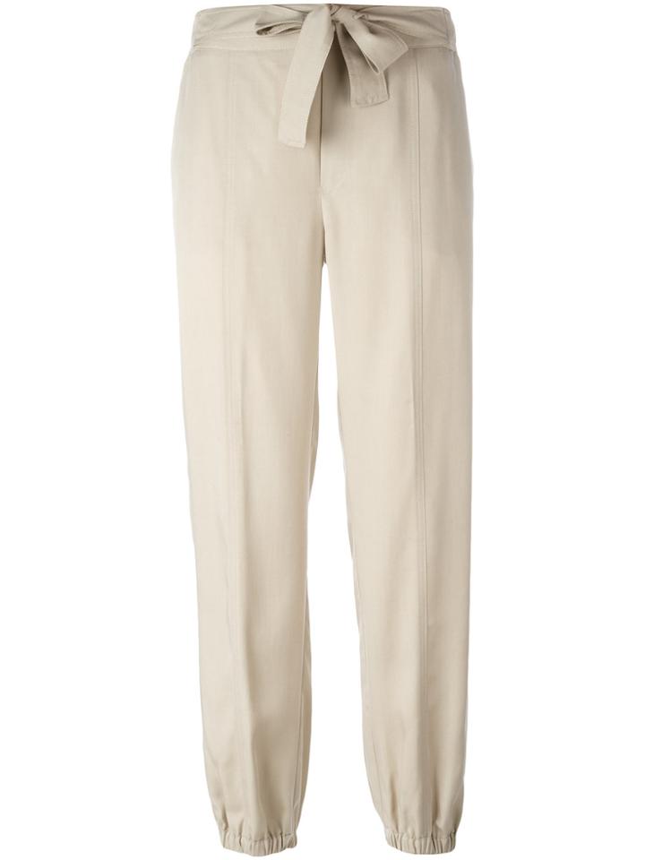 Blumarine Gathered Ankle Trousers - Nude & Neutrals