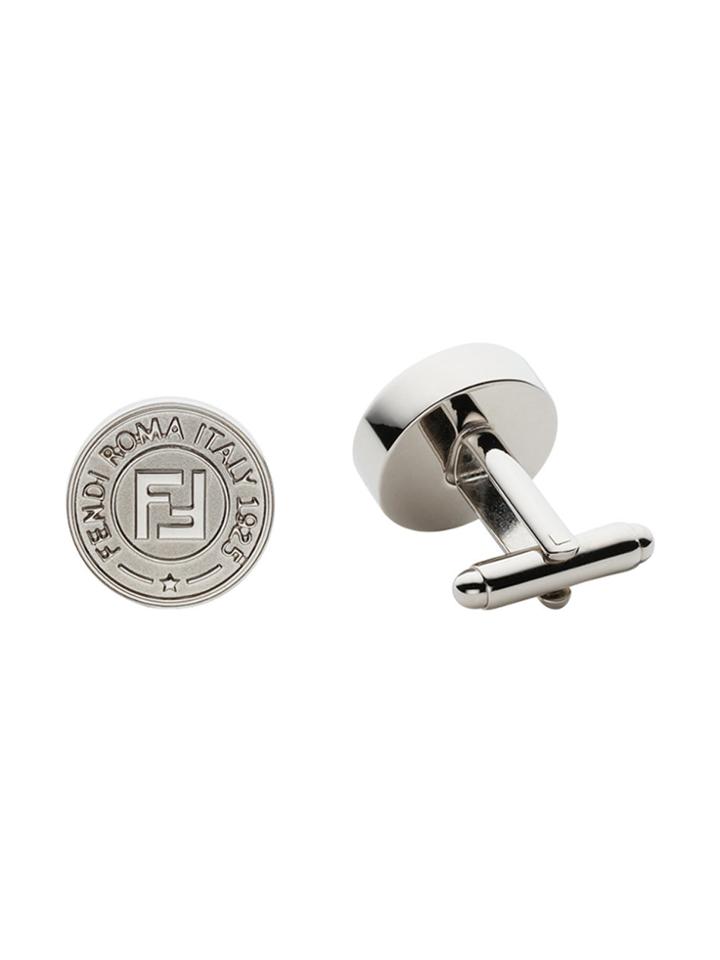 Fendi Embossed Logo Cufflinks - Metallic