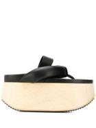 Jil Sander Platform T-bar Sandals - Black