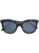 Bottega Veneta Eyewear Square Frame Woven Detail Sunglasses - Black