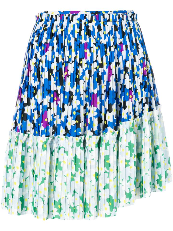 Kenzo Floral Leaf Mini Skirt - Blue