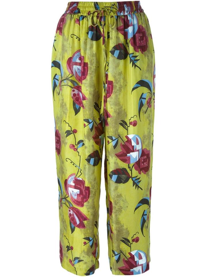 Erika Cavallini Floral Print Cropped Trousers