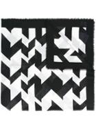 Salvatore Ferragamo Geometric Print Scarf, Women's, Black, Silk/cashmere
